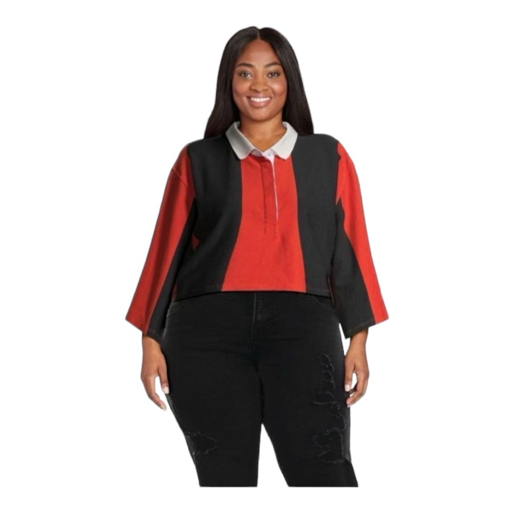 PSK Collective Women’s Size 2X Red & Black Crop Top